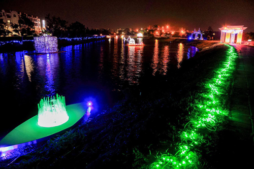 月津港燈節燈光地景藝術品之一 (圖片來源／台南市政府)