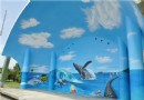 有大鯨魚！苗栗外埔國小“3D彩繪”濃濃海洋風