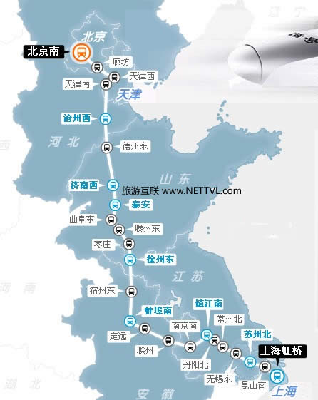 京滬高鐵路線圖