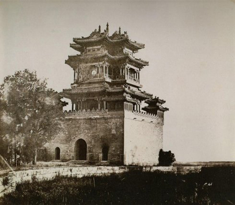 清漪園被毀前的照片：清漪園文昌閣
