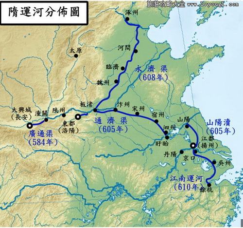 京杭大運河隨運河地圖