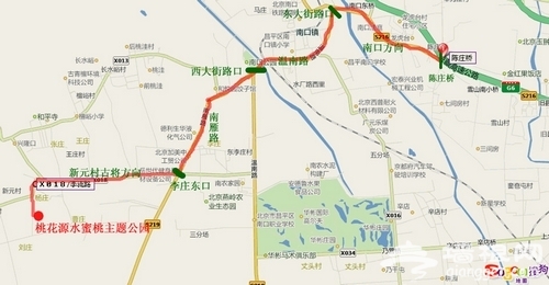 附水蜜桃主題公園交通示意圖一張