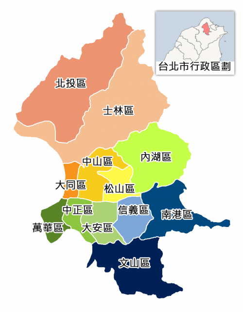 台北市行政區劃地圖